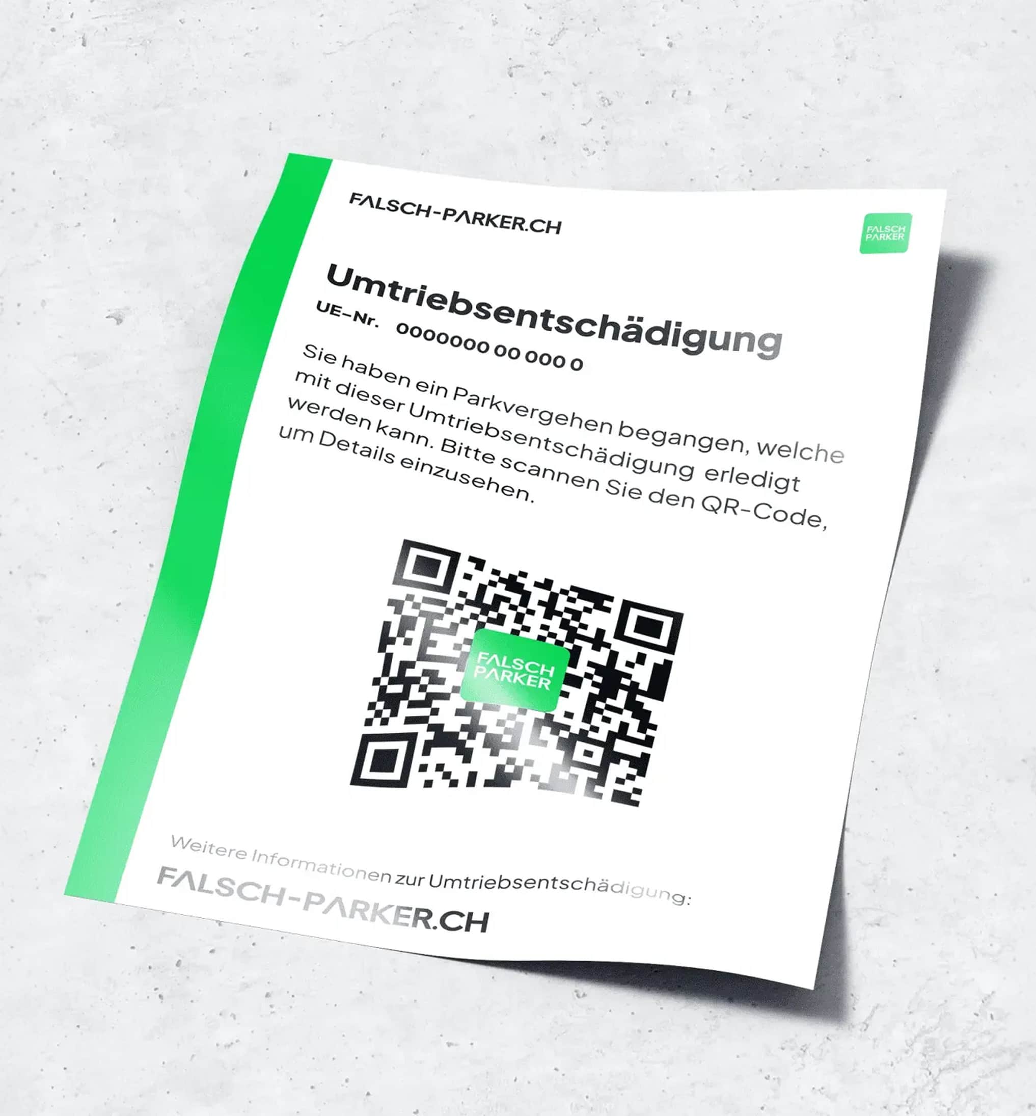 Private-parking penalty as a digital QR fine slip