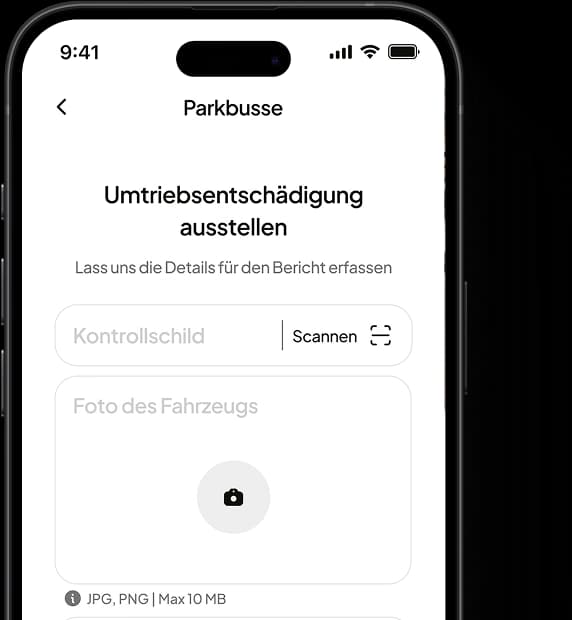 FalschParker app shown on a smartphone