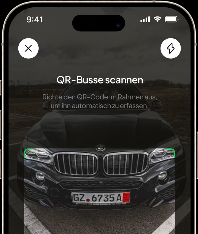 FalschParker App: Aufnahme eines Beweisfotos des falsch geparkten Fahrzeugs