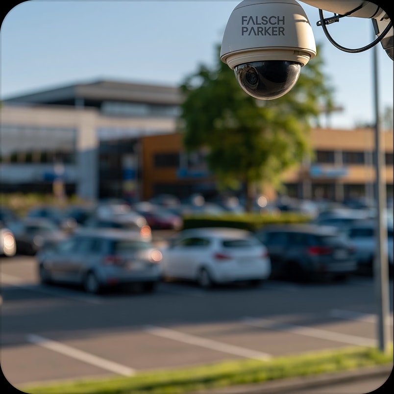 Installed CCTV camera monitoring the car park
