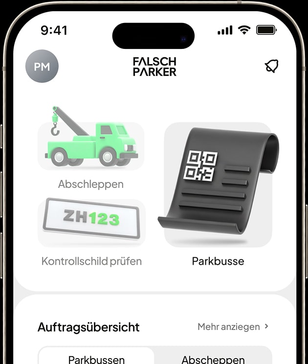 FalschParker app: scanning the offender's licence plate