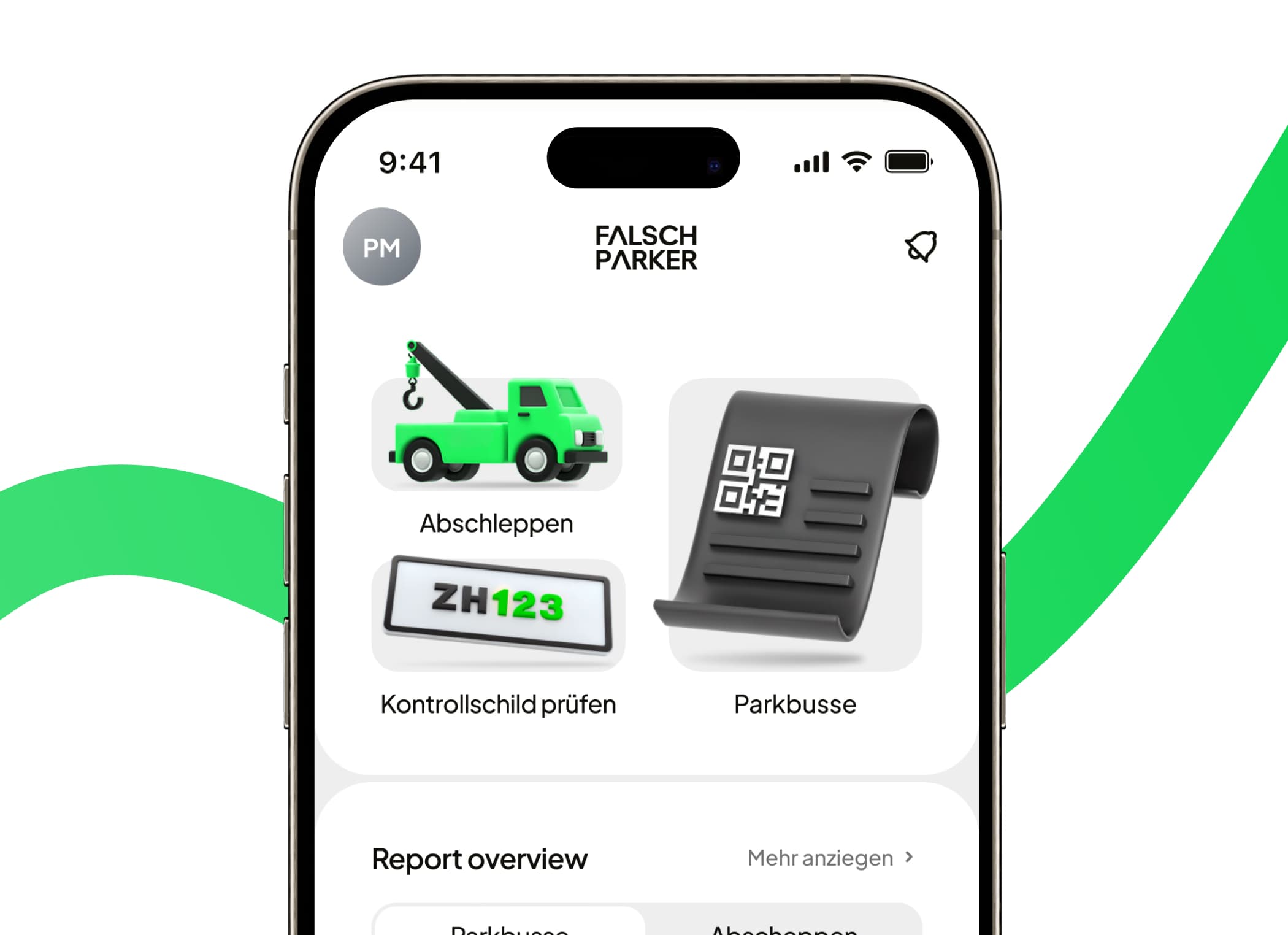 App FalschParker configurata sullo smartphone